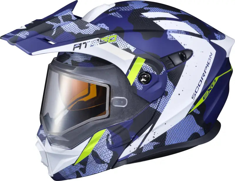 95-1614-SD SCORPION EXO Exo At950 Cold Weather Helmet Outrigger Matte Blue Md (Dual)