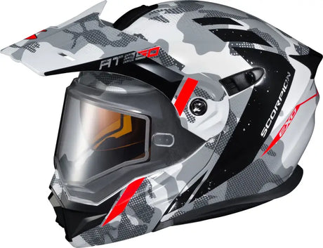 95-1624-SD SCORPION EXO Exo At950 Cold Weather Helmet Outrigger White/Grey Md (Dual)