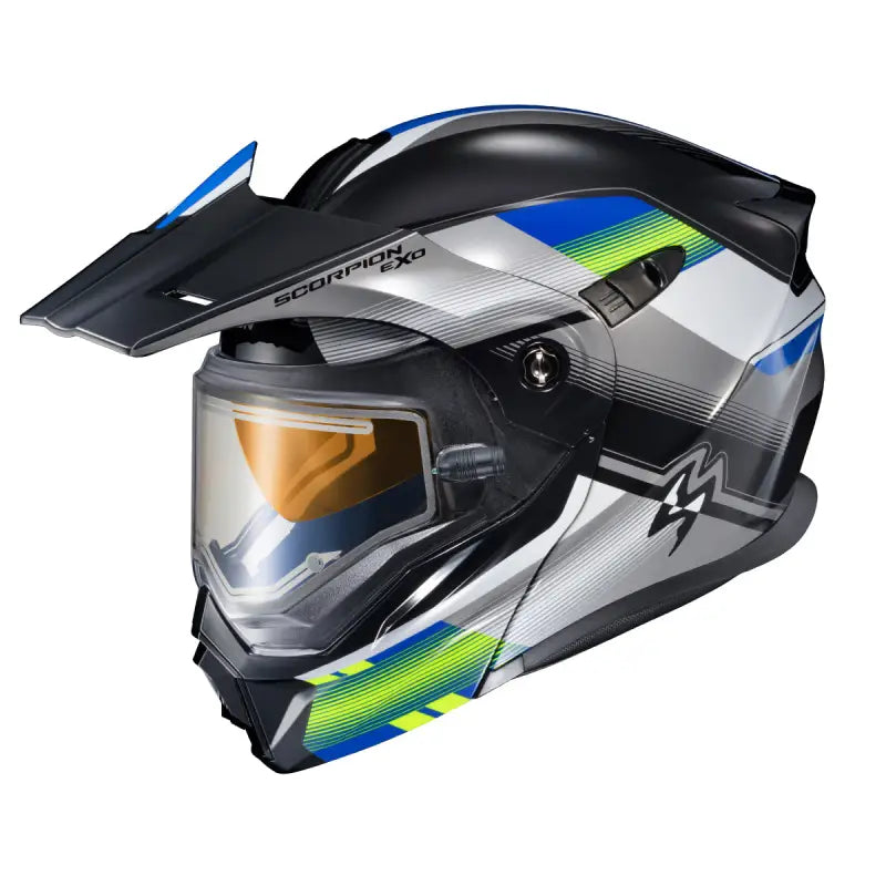 Exo At950 Cold Weather Helmet Zec Blue/Hi Viz Lg (Electric) - Powersports