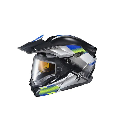 Exo At950 Cold Weather Helmet Zec Blue/Hi Viz Xl (Dual Pane) - Powersports