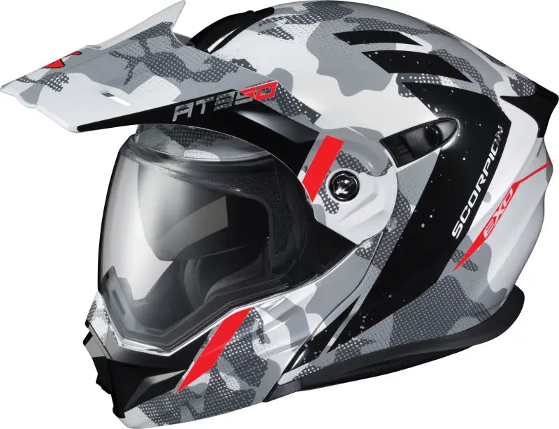 95-1623 SCORPION EXO Exo At950 Modular Helmet Outrigger White/Grey Sm