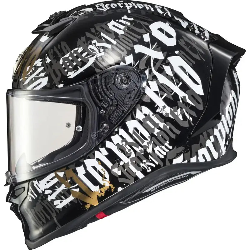 SCORPION EXO Exo R1 Air Full Face Helmet Blackletter Black 2x