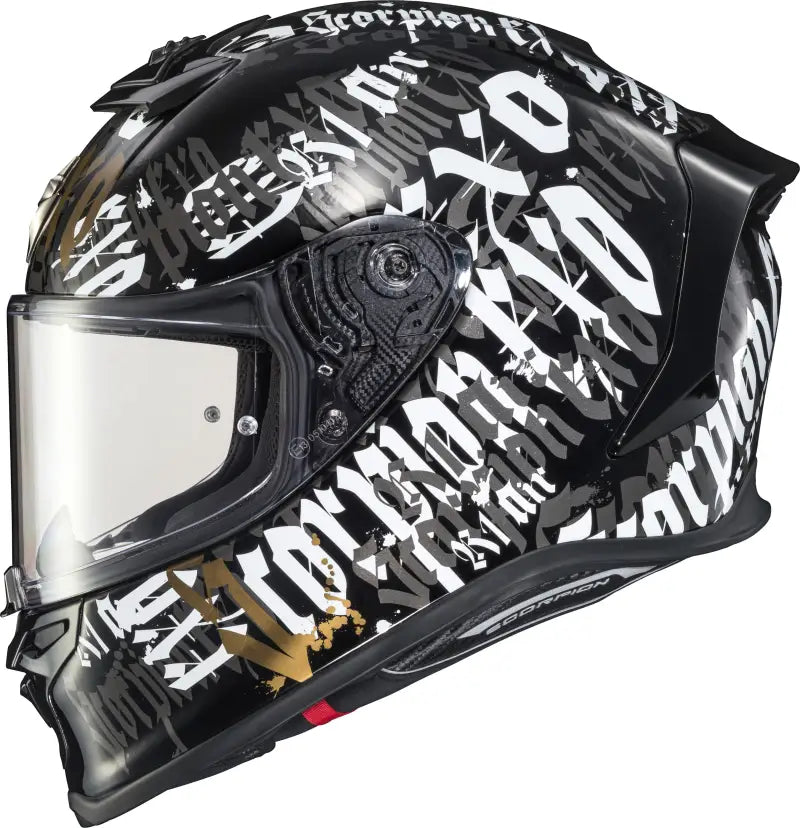 SCORPION EXO Exo R1 Air Full Face Helmet Blackletter Black 2x