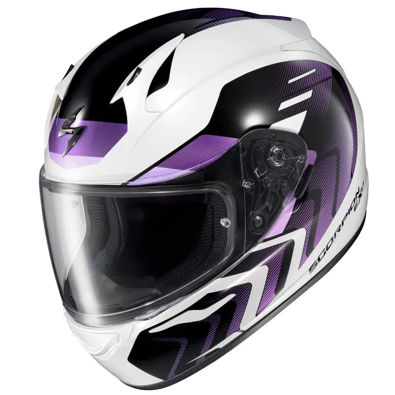 Exo R320 Full Face Helmet Alchemy White/Purple Md - SCORPION EXO