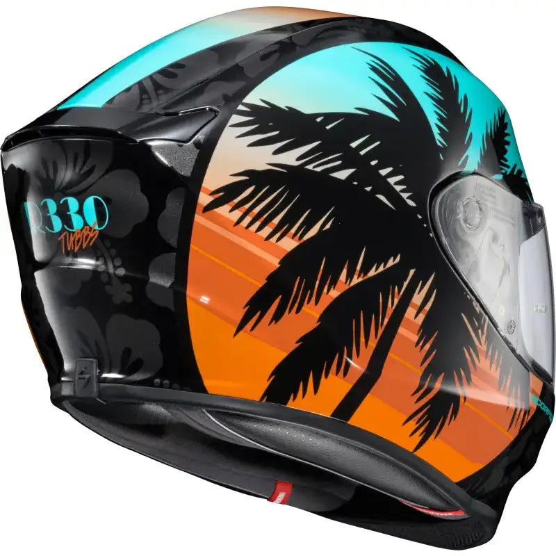 Exo R330 Full Face Helmet Tubbs Light Blue/Orange Lg - SCORPION EXO
