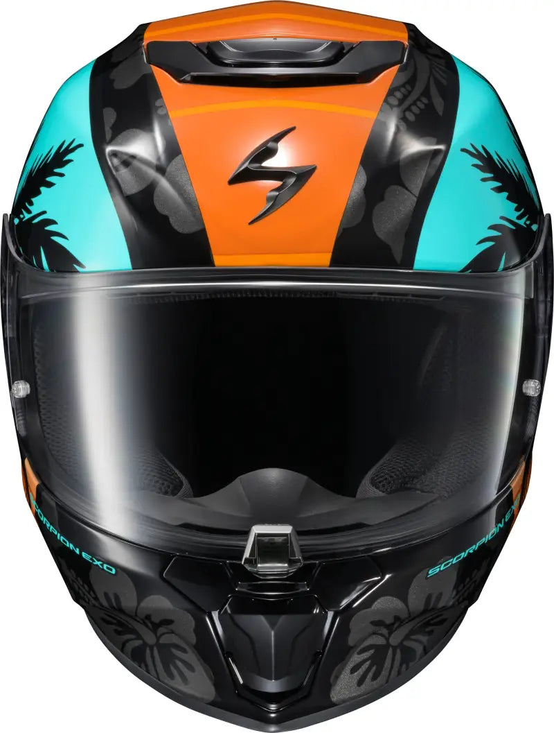 Exo R330 Full Face Helmet Tubbs Light Blue/Orange Xl - SCORPION EXO
