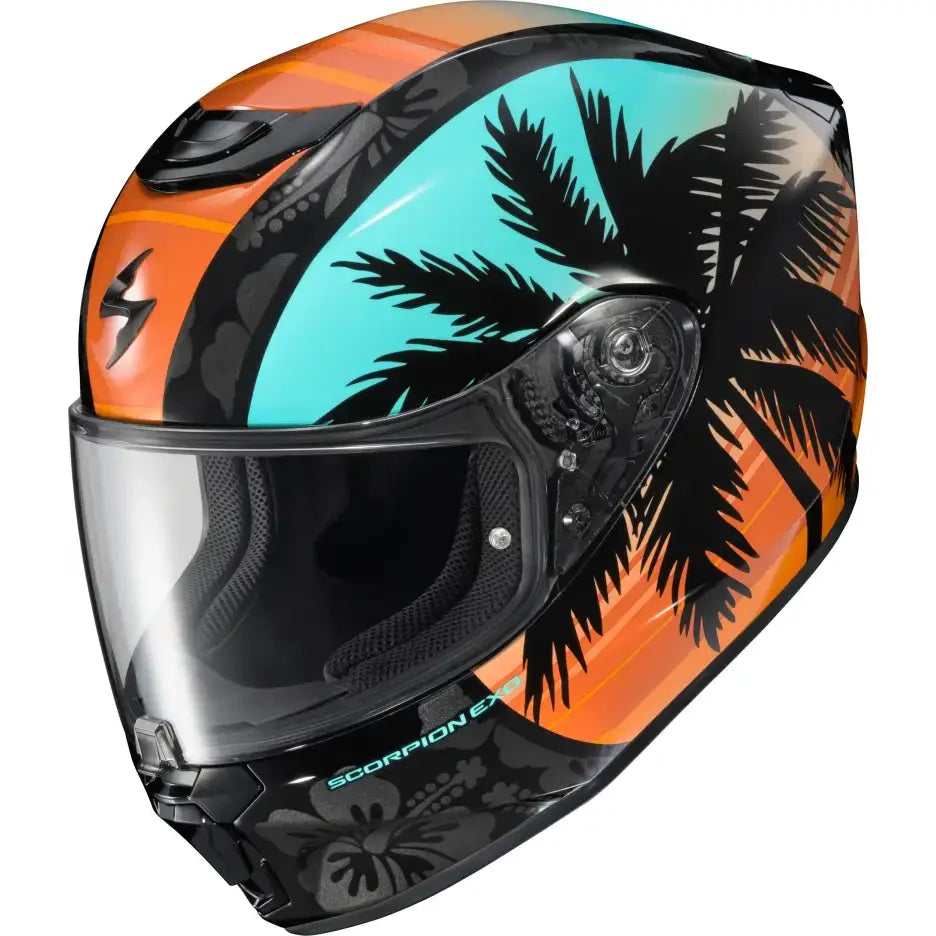 Exo R330 Full Face Helmet Tubbs Light Blue/Orange Xl - SCORPION EXO