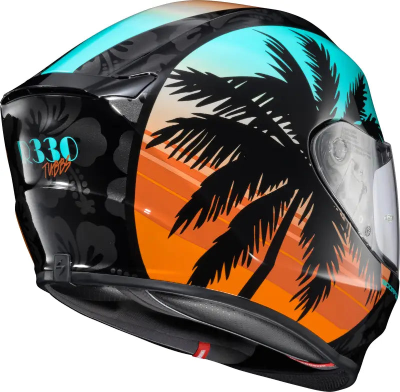 Exo R330 Full Face Helmet Tubbs Light Blue/Orange Xl - SCORPION EXO