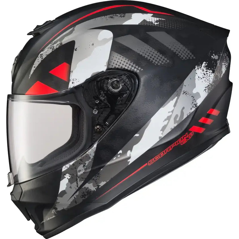SCORPION EXO Exo R420 Full Face Helmet Distiller Black/Red Sm for Powersports
