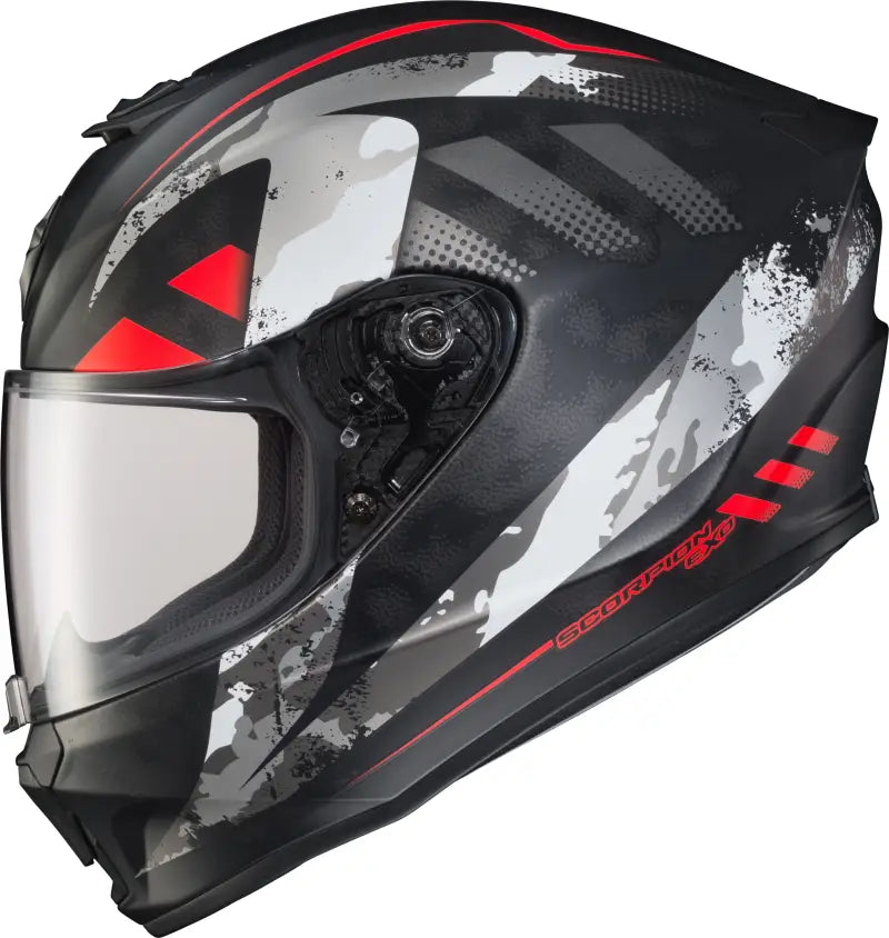 SCORPION EXO Exo R420 Full Face Helmet Distiller Black/Red Sm for Powersports