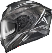 Gray and black Exo St1400 Evo Carbon Helmet with sun visor and EverClear no-fog tech