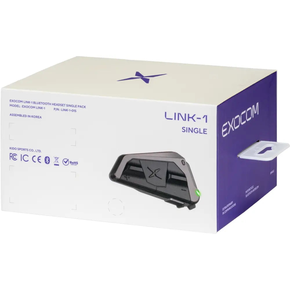 Exocom EXO-COM Link-1 Bluetooth Communicator Audio/Visual/Communication EC-Link1-S - Link-1 Single Pack