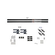 Black 51-inch exposed rack roof rack kit with matching hardware