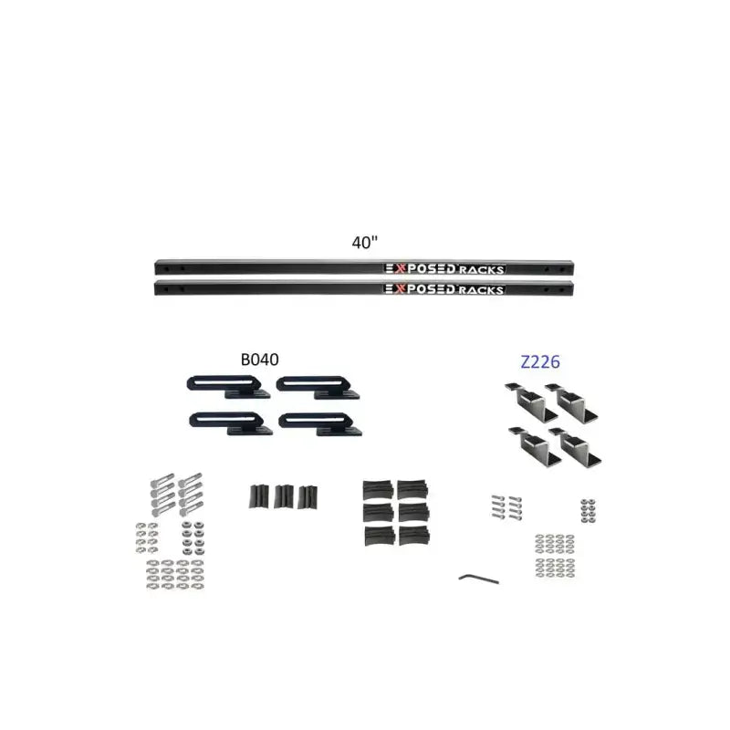 Exposed Rack 8-00-7670-BK Roof Rack Kit, versatile and sturdy for RV, automotive, off-road, and marine uses. Includes all installation components for ample cargo space and sleek black finish. Ideal for truck accessories, interior, truck bed, and RV parts. Cargo Management, AVADA - Best Sellers, Must Haves