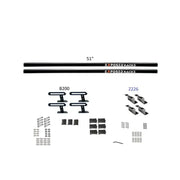 Black 51-inch exposed rack roof rack kit with b200 and z226 brackets