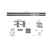 Black 51-inch exposed roof rack kit with b200 z176 brackets