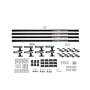 51-inch black exposed rack with hardware for Roof Rack Kit