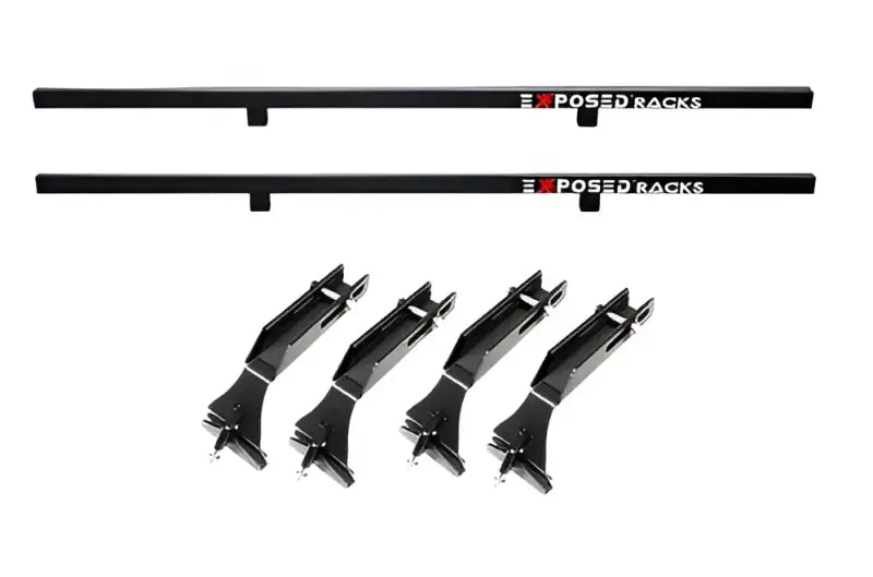 Exposed Rack 8-00-9605-BK Roof Rack Kit for Jeep Wrangler JK models, shown with an exposed design, durable construction in sleek black finish, ideal for automotive, RV, off-road, marine exterior, truck accessories, interior, and truck bed applications, Cargo Management, AVADA - Best Sellers, Must Haves.