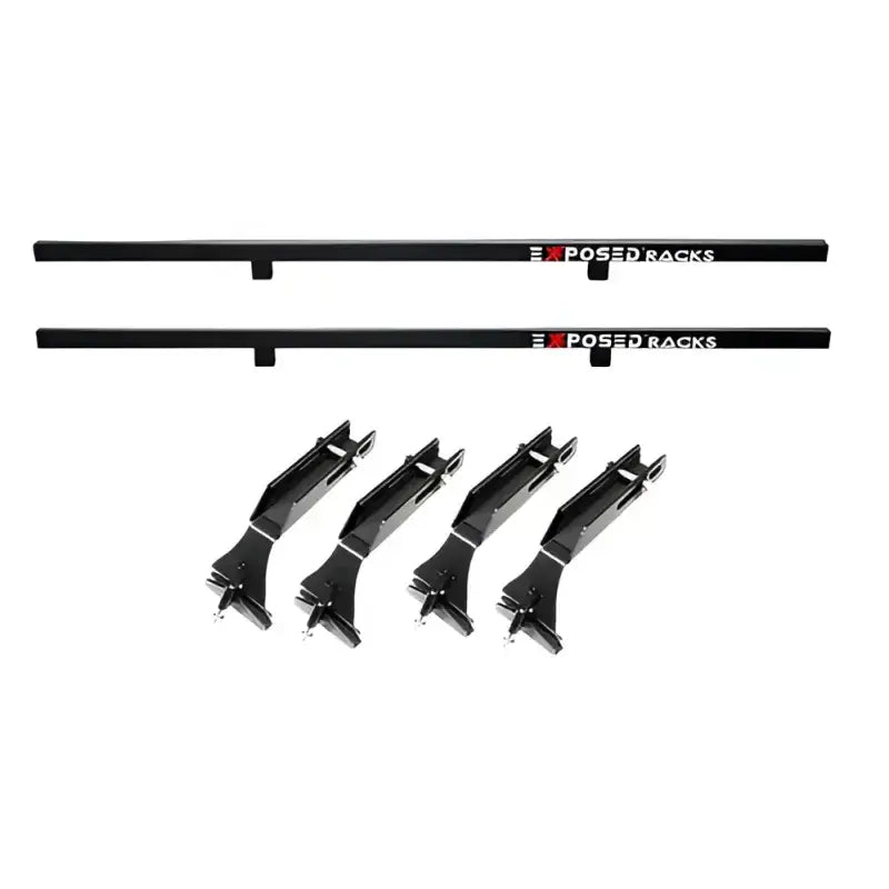 Exposed Rack 8-00-9605-BK Roof Rack Kit for Jeep Wrangler JK models, shown with an exposed design, durable construction in sleek black finish, ideal for automotive, RV, off-road, marine exterior, truck accessories, interior, and truck bed applications, Cargo Management, AVADA - Best Sellers, Must Haves.