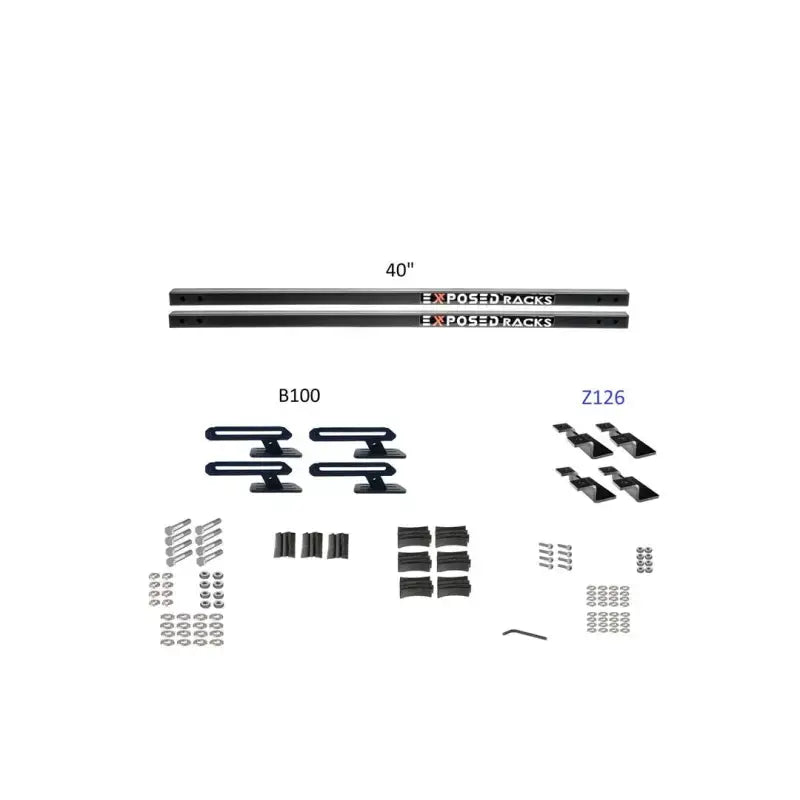 Exposed Rack 8-00-9660-BK Roof Rack Kit, sturdy construction, easy installation, secure fit, versatile compatibility, RV, Automotive, Powersports, off-road, marine, exterior, truck accessories, interior, truck bed, RV parts, Cargo Management, AVADA - Best Sellers, Must Haves