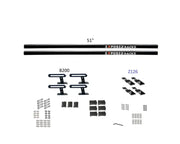 Black 51-inch exposed roof rack kit with b200 z126 brackets