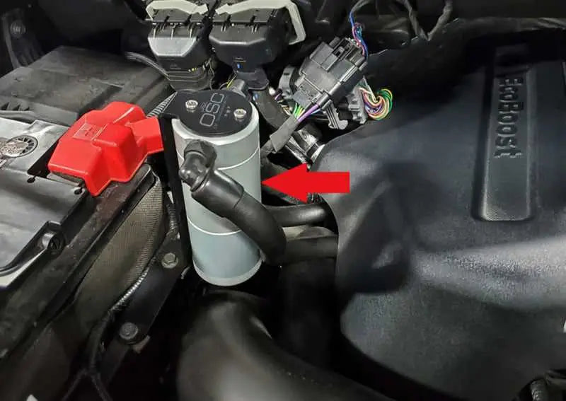 J&L EXT-C J&L 11-19 Ford F-150 2.7L/3.5L/5.0L Passenger Side Oil Separator 3.0 Cannister Extension - Clear
