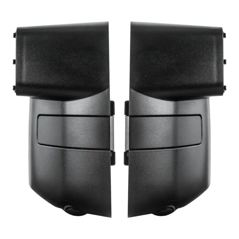 Exterior Mirror Cover Full Cover; Black; Polycarbonate; Set Of 2; With Integrated LED Lights Providing Peripheral