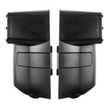 Exterior Mirror Cover Full Cover; Black; Polycarbonate; Set Of 2; With Integrated LED Lights Providing Peripheral