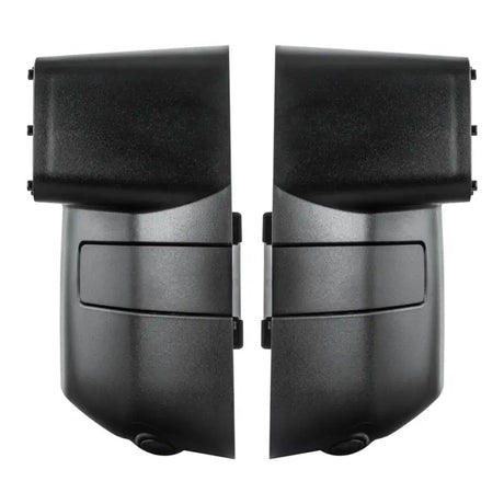 Exterior Mirror Cover Full Cover; Black; Polycarbonate; Set Of 2; With Integrated LED Lights Providing Peripheral