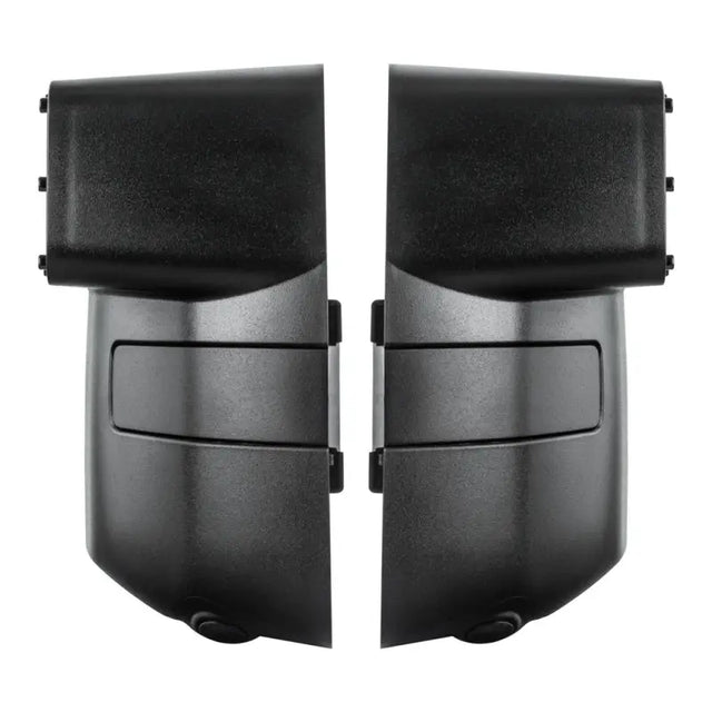 Exterior Mirror Cover Full Cover; Black; Polycarbonate; Set Of 2; With Integrated LED Lights Providing Peripheral