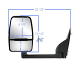 Exterior Mirror OEM Replacement; Single; Dual Lens; Black; With PTM Housing; Manual; Foldaway; Without Heated Mirrors;