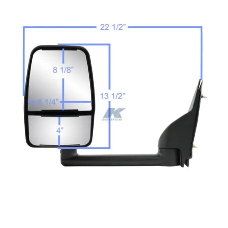 Exterior Mirror OEM Replacement; Single; Dual Lens; Black; With PTM Housing; Manual; Foldaway; Without Heated Mirrors;