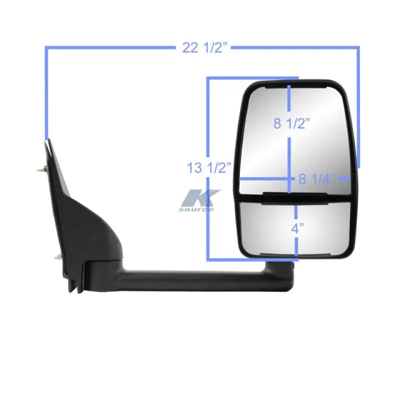 Exterior Mirror OEM Replacement; Single; Dual Lens; Black; With PTM Housing; Manual; Foldaway; Without Heated Mirrors;
