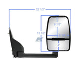 Exterior Mirror OEM Replacement; Single; Dual Lens; Black; With PTM Housing; Manual; Foldaway; Without Heated Mirrors;