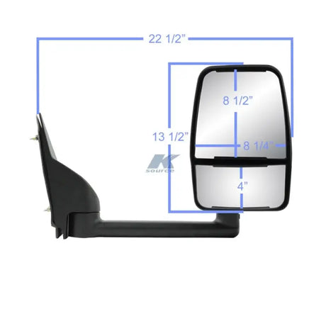 Exterior Mirror OEM Replacement; Single; Dual Lens; Black; With PTM Housing; Manual; Foldaway; Without Heated Mirrors;