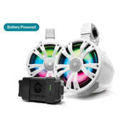 Extrmtower 2 Pk 8 Spkr 1 Amp Spkr + Btry 1 Non Amp Wht - ECOXGEAR
