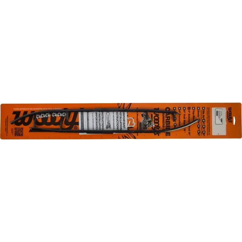 Dark round bar runners for Carbide Yamaha EYV3-6300 on orange backing packaging