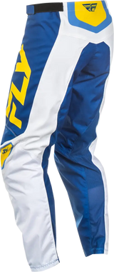 F 16 Pants Ca/Ny White/Dark Blue/Yellow Sz 28 - FLY RACING