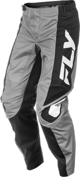 Gray and black motocross pants with white FLY branding, perfect for RV parts & accessories