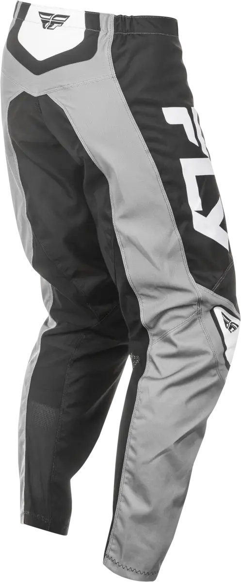 Black and grey motocross pants with white accents for RV parts & accessories or truck gear