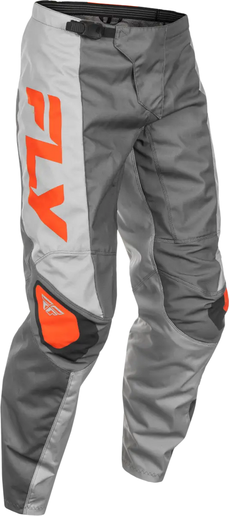 Gray and white motocross pants with orange accents, perfect for powersports and RV parts