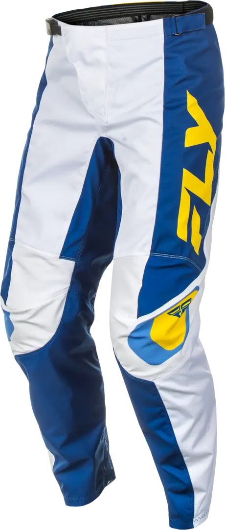 F 16 Pants White/Dark Blue/Yellow Sz 30