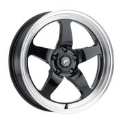 Forgestar F09182062P50 Forgestar F091 18X12 D5 Drag 5X120.65 ET50 BS8.5 Gloss Black w/ Machine Lip 70.3