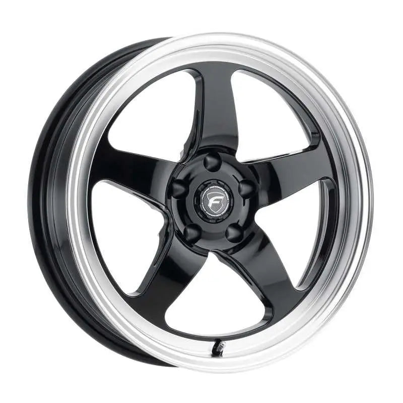 Forgestar F09182062P50 Forgestar F091 18X12 D5 Drag 5X120.65 ET50 BS8.5 Gloss Black w/ Machine Lip 70.3