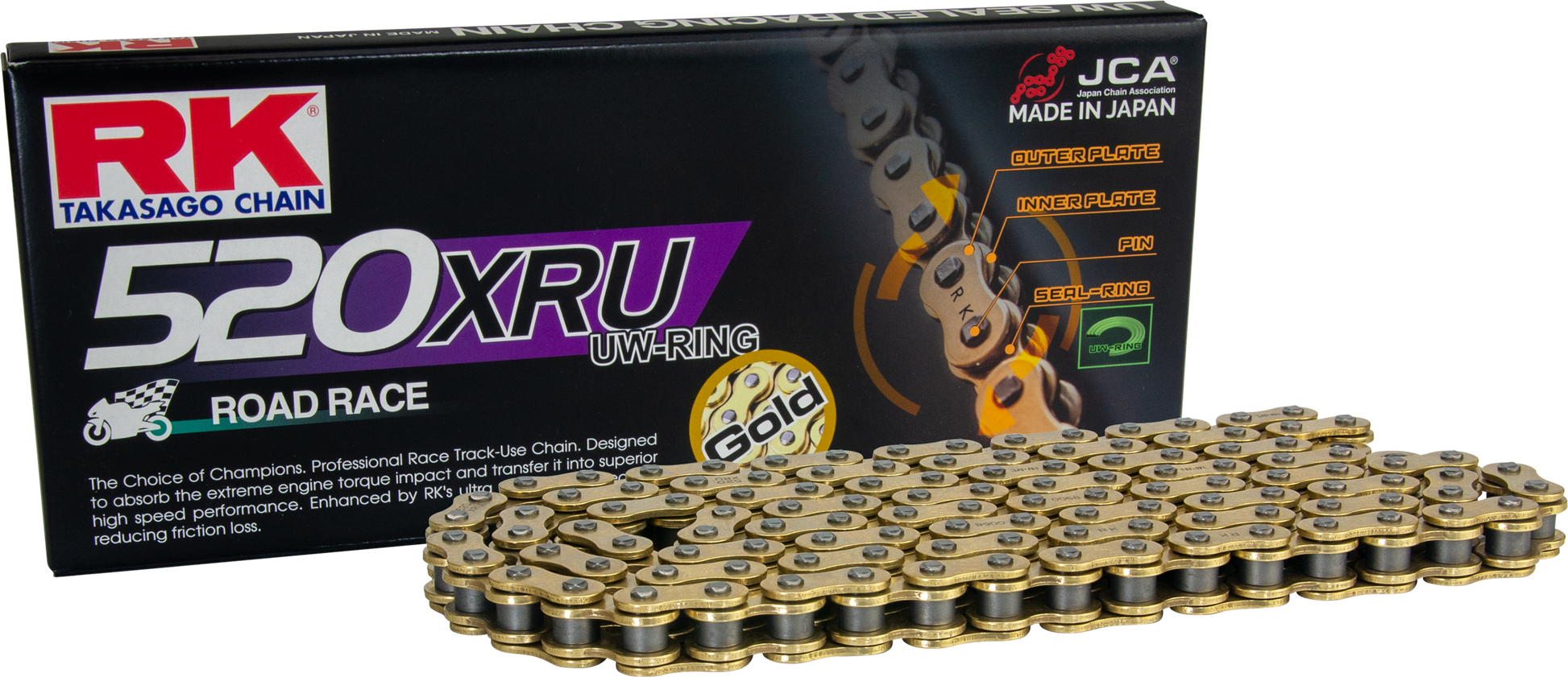RK Excel 520 XRU Gold Drive Chain GB520XRU-124 - Gold GB520XRU 124