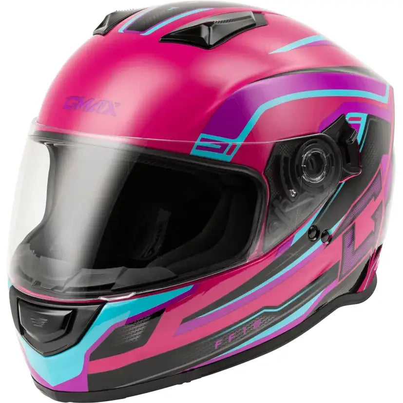 F11811397 Gmax Ff-18 Drift Helmet Pink/Blue/Black Xl - RV and Auto Parts