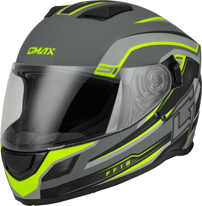 F1181333 Gmax Ff-18 Drift Helmet Matte Grey/Hi-Viz Xs - RV and Auto Parts