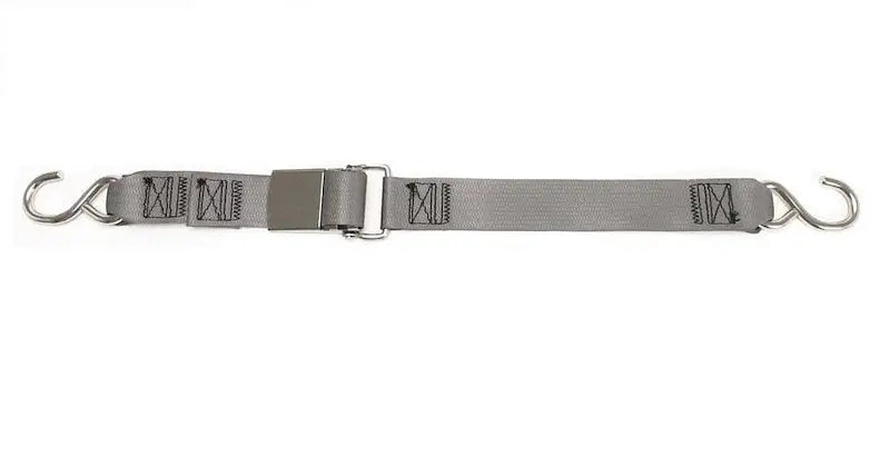 Gray tie-down strap with metal hooks for F12070 Immi Stainless Steel Gunwale hookup