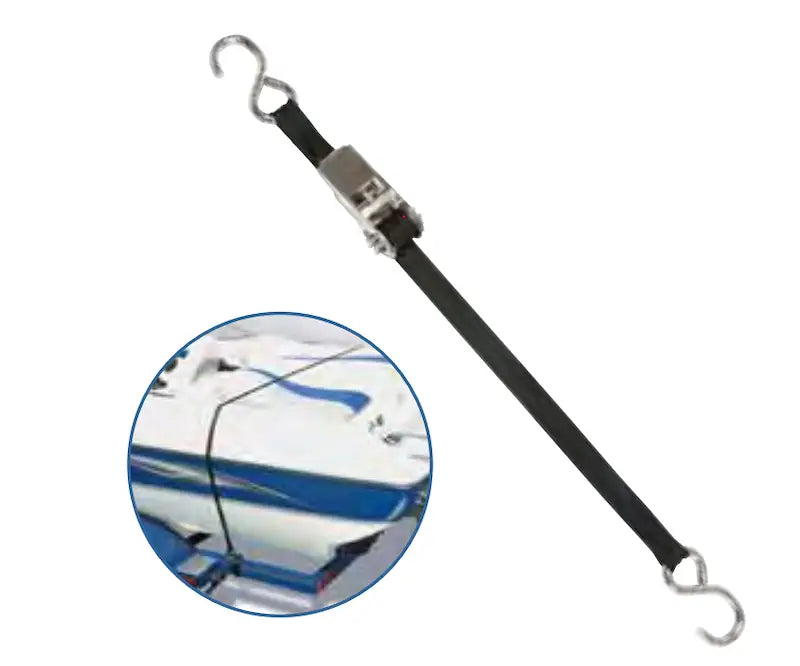 Adjustable stainless steel ratchet bungee cord with hooks for F12598 Immi Gunwale