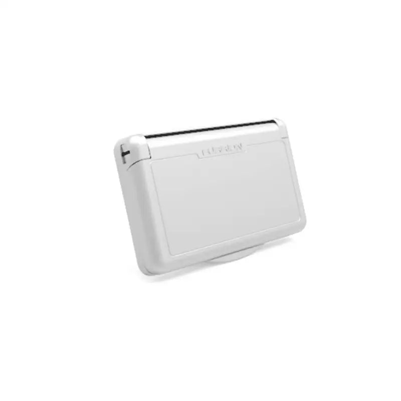 White rectangular electrical box with Furrion LLC 15A outdoor receptacle cover